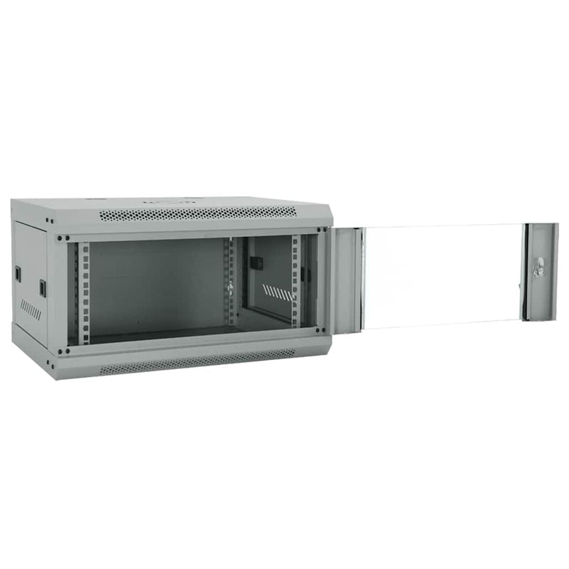Load image into Gallery viewer, Vidaxl netwerk kabinet met opslag grijs 60 x 45 x 35 cm staal
