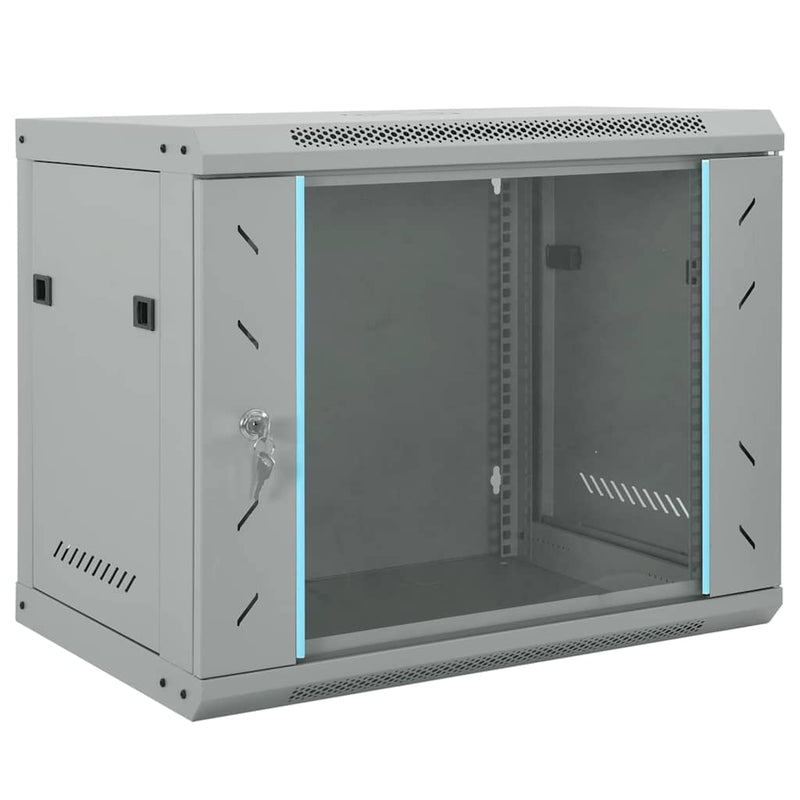 Load image into Gallery viewer, Vidaxl netwerk kabinet met opslag grijs 60 x 45 x 50 cm staal