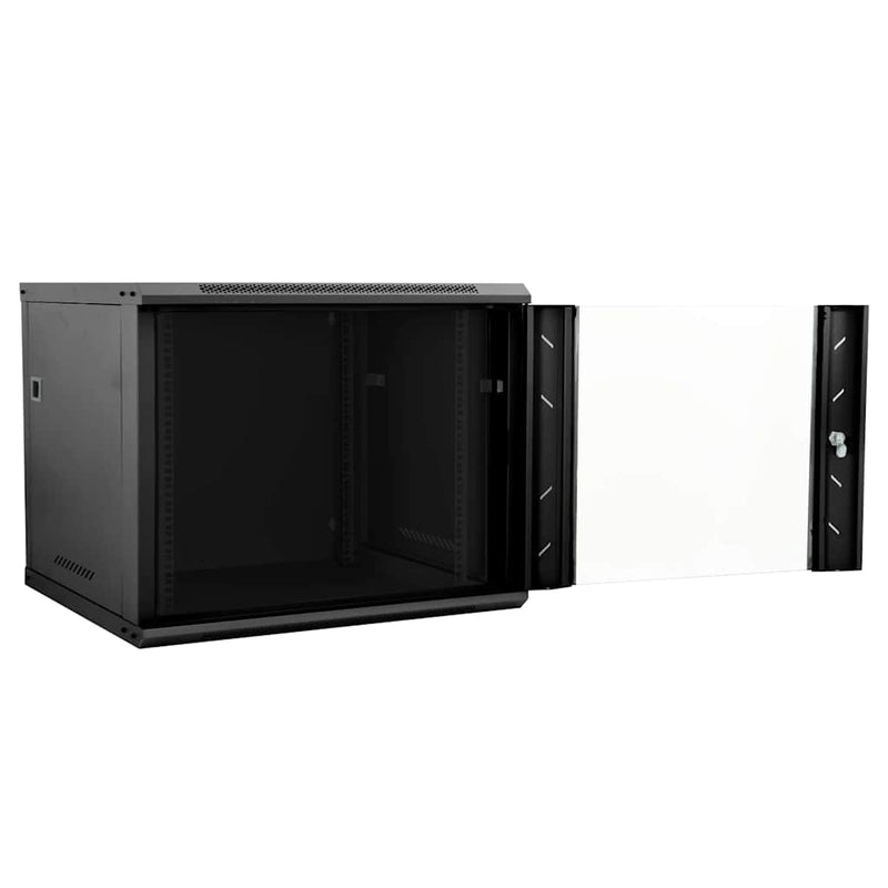 Load image into Gallery viewer, Vidaxl netwerk kabinet met opslag zwart 60 x 60 x 50 cm staal