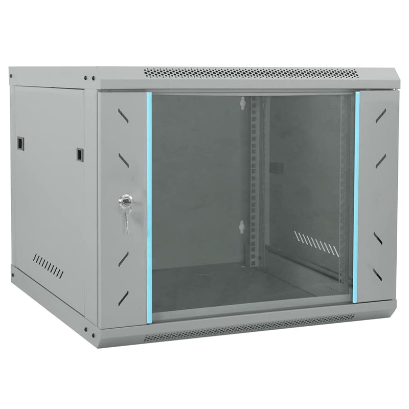 Load image into Gallery viewer, Vidaxl netwerk kabinet met opslag grijs 60 x 60 x 50 cm staal