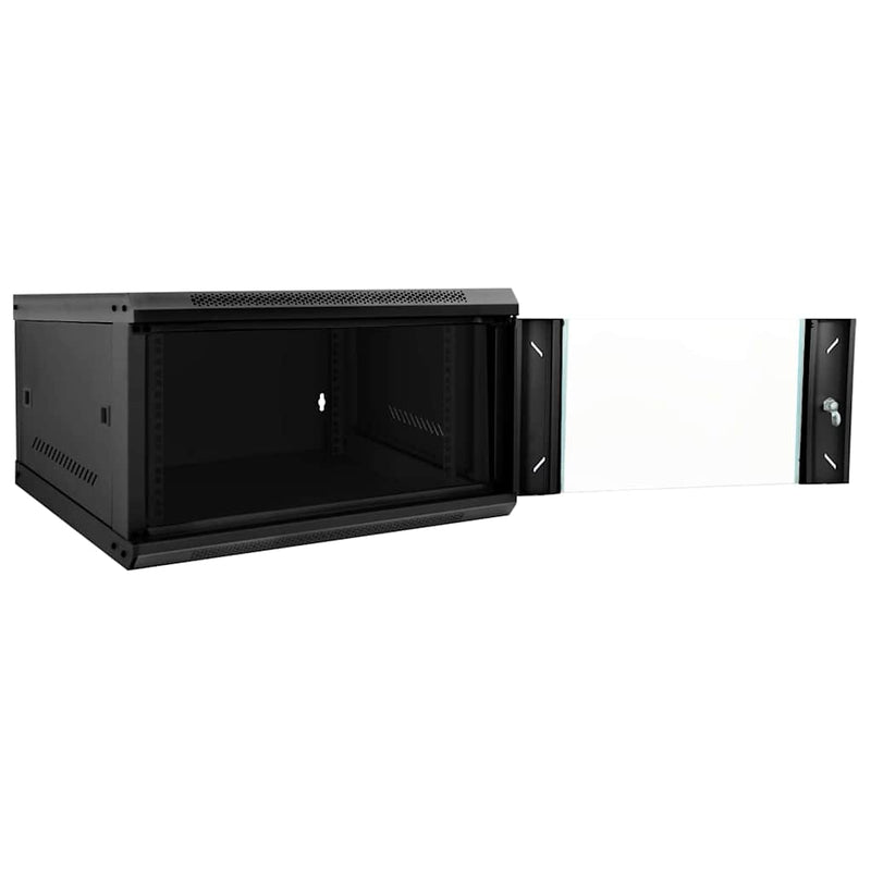 Load image into Gallery viewer, Vidaxl netwerk kabinet met opslag zwart 53 x 60 x 30 cm staal