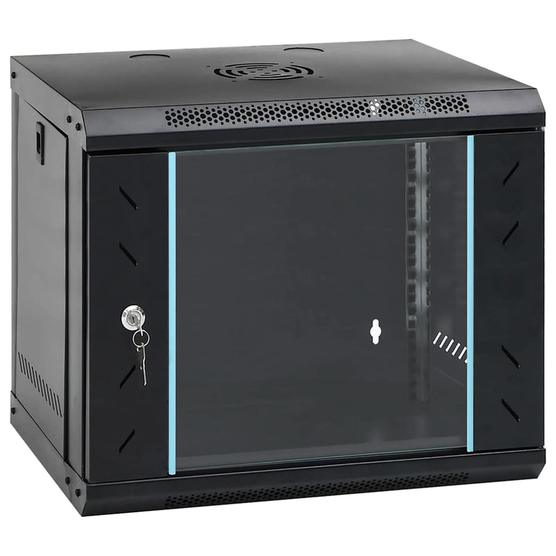 Load image into Gallery viewer, Vidaxl netwerk kabinet met opslag zwart 53 x 45 x 45 cm staal