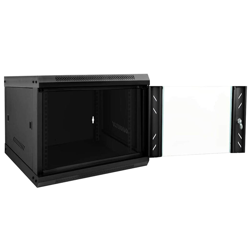 Load image into Gallery viewer, Vidaxl netwerk kabinet met opslag zwart 53 x 60 x 45 cm staal
