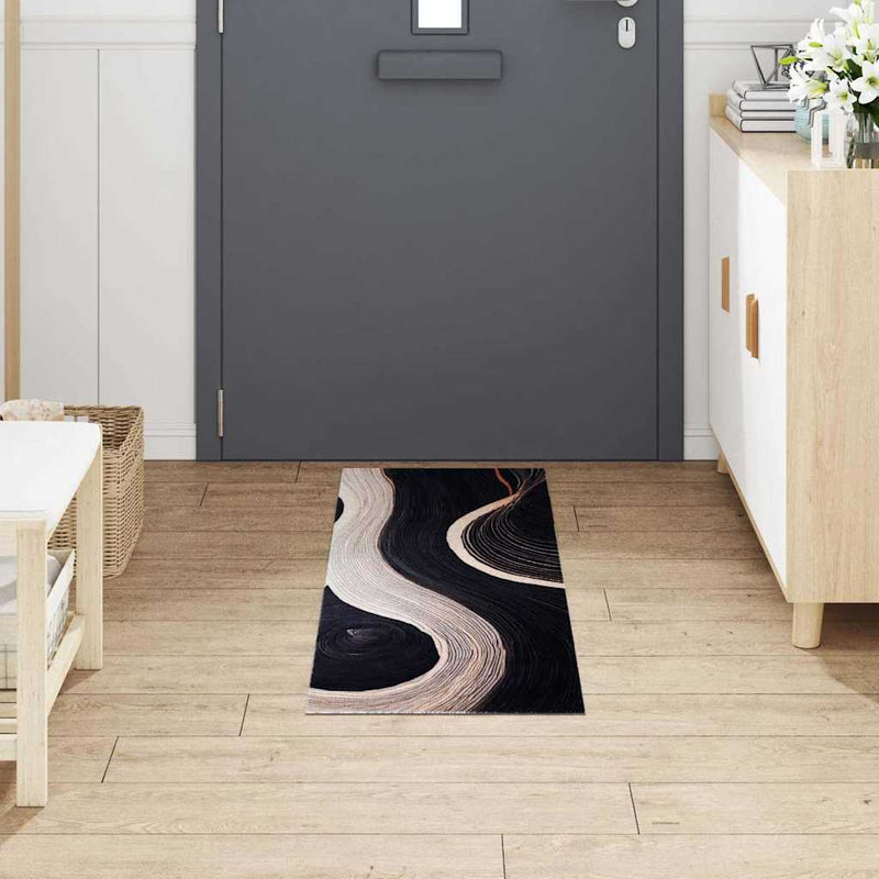 Load image into Gallery viewer, Vidaxl keuken vloerkleed zwart 150 x 45 cm fluweel