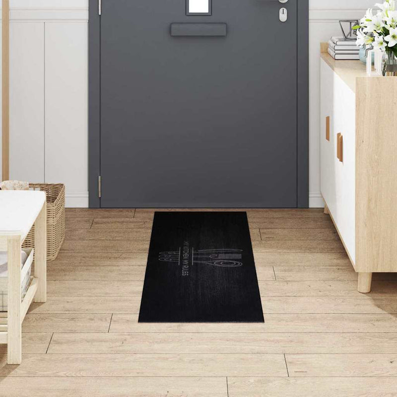 Load image into Gallery viewer, Vidaxl keuken vloerkleed zwart 150 x 45 cm fluweel