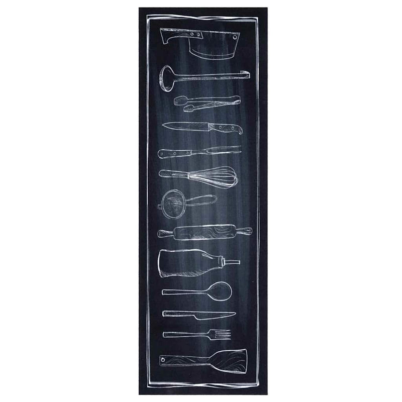 Load image into Gallery viewer, Vidaxl keuken vloerkleed zwart 180 x 60 cm fluweel