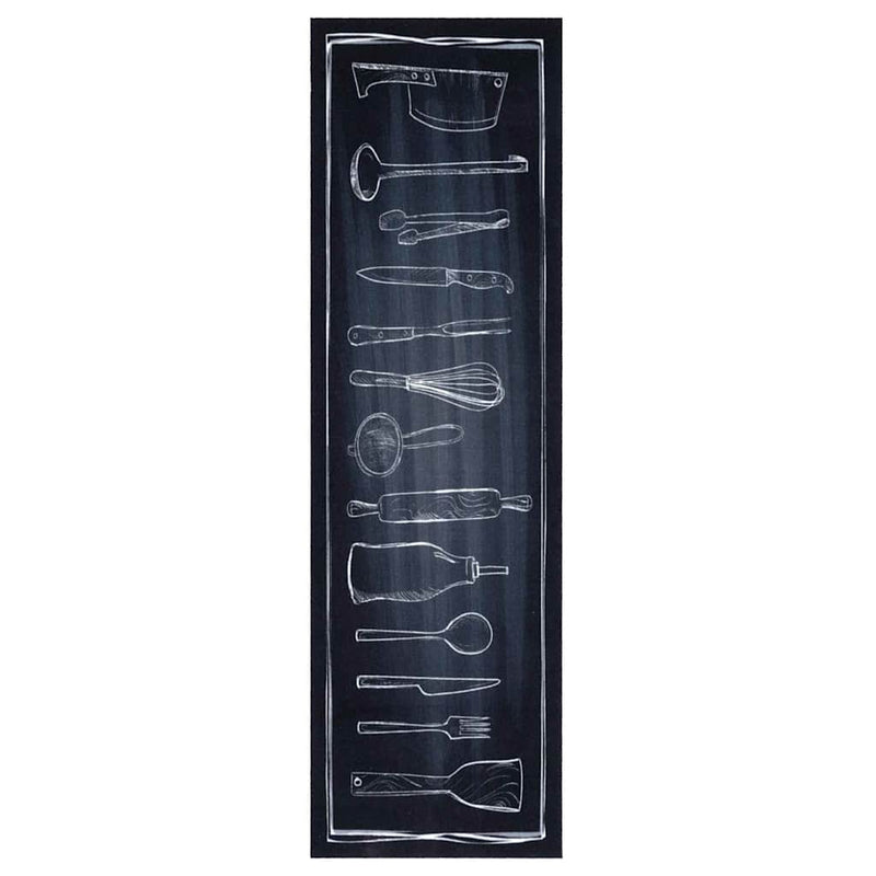 Load image into Gallery viewer, Vidaxl keuken vloerkleed zwart 150 x 45 cm fluweel