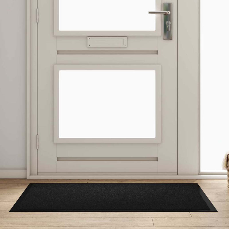 Load image into Gallery viewer, Vidaxl deurmat zwart 60 x 40 x 1.2 cm teddy stof