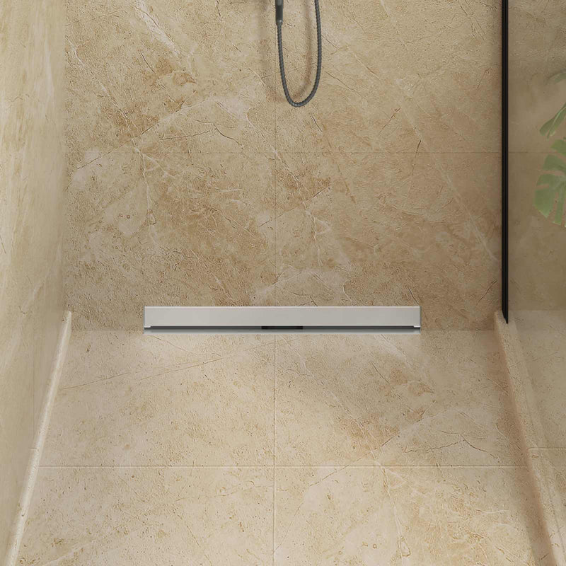 Load image into Gallery viewer, Vidaxl wandgemonteerde douche afvoer zilver 70 cm roestvrij staal 304