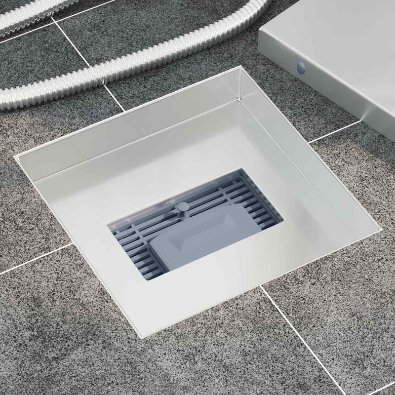 Load image into Gallery viewer, Vidaxl 2 in 1 doucheafvoer zilver 20 x 20 cm roestvrij staal 304