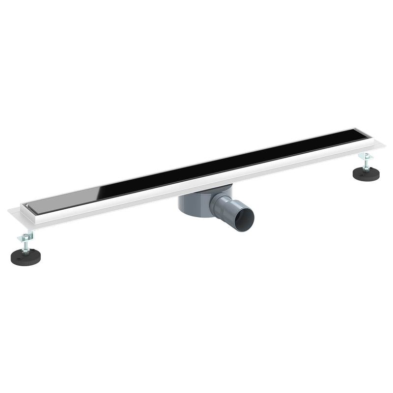 Load image into Gallery viewer, Vidaxl doucheafvoer glasdeksel met 360° sifon zwart 80 cm