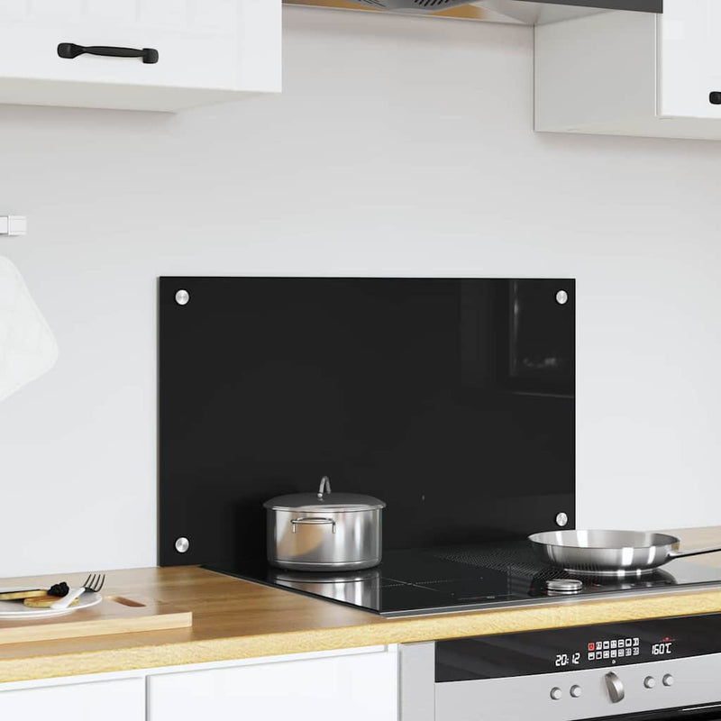 Load image into Gallery viewer, Vidaxl keuken achterwand zwart 70 x 40 cm gehard glas