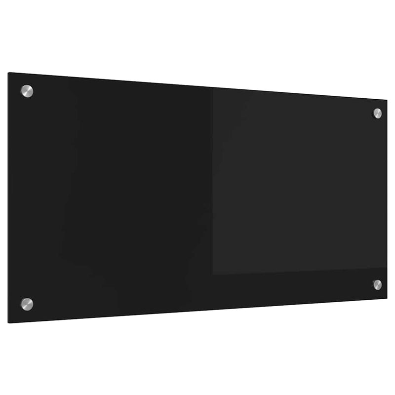 Load image into Gallery viewer, Vidaxl keuken achterwand zwart 80 x 40 cm gehard glas