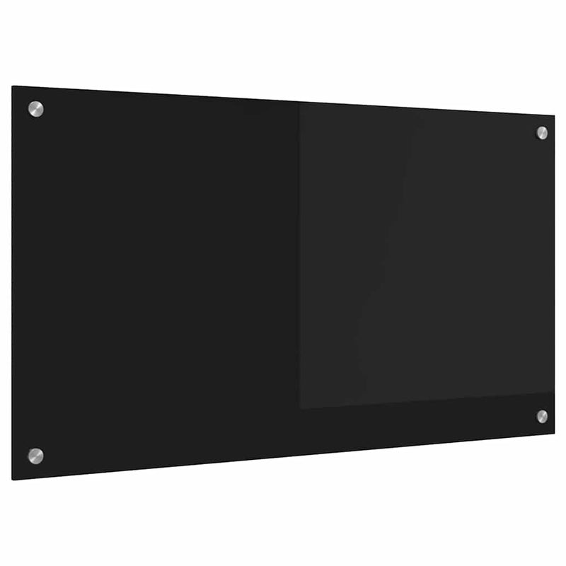 Load image into Gallery viewer, Vidaxl keuken achterwand zwart 90 x 50 cm gehard glas