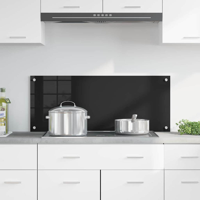 Load image into Gallery viewer, Vidaxl keuken achterwand zwart 100 x 40 cm gehard glas