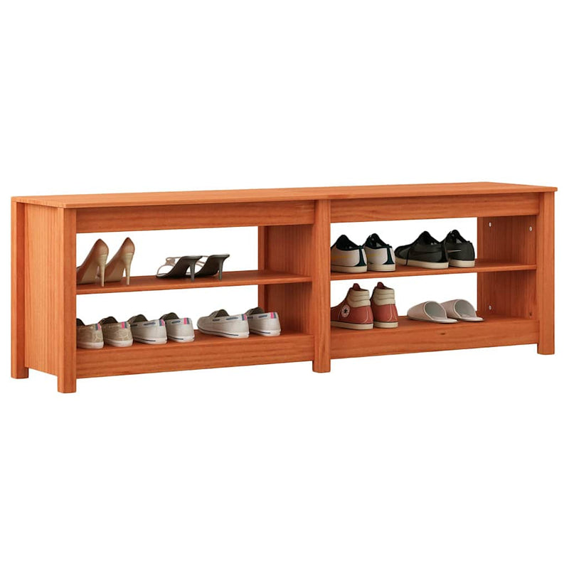 Load image into Gallery viewer, Vidaxl schoenenbank met plank met opslag wasbruin 160 x 36,5 x 50 cm