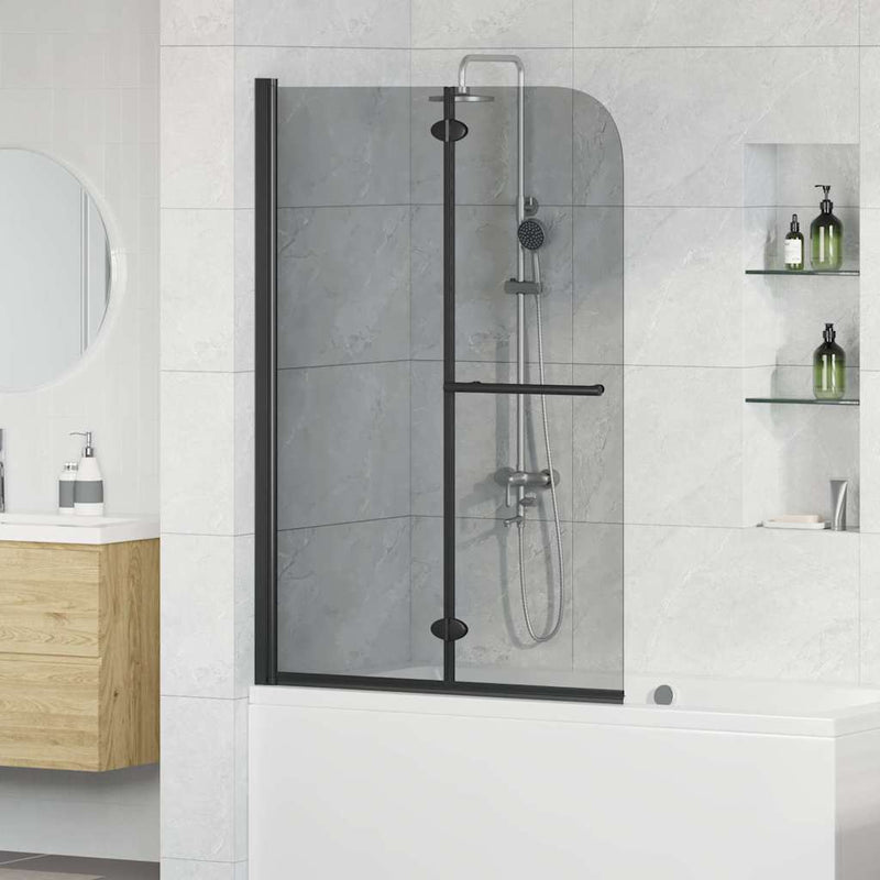 Load image into Gallery viewer, Vidaxl douche omhulsel zwart 120 x 140 cm esg-glas en aluminium