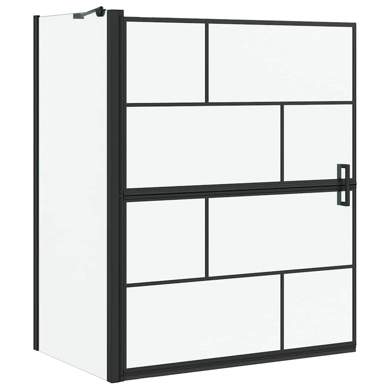 Load image into Gallery viewer, Vidaxl bad douchescreen zwart en transparant 116 x 68 x 128 cm