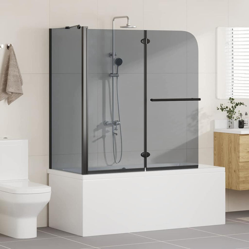 Load image into Gallery viewer, Vidaxl bi-vouw douche omheining donker transparant 120 x 67 x 129 cm
