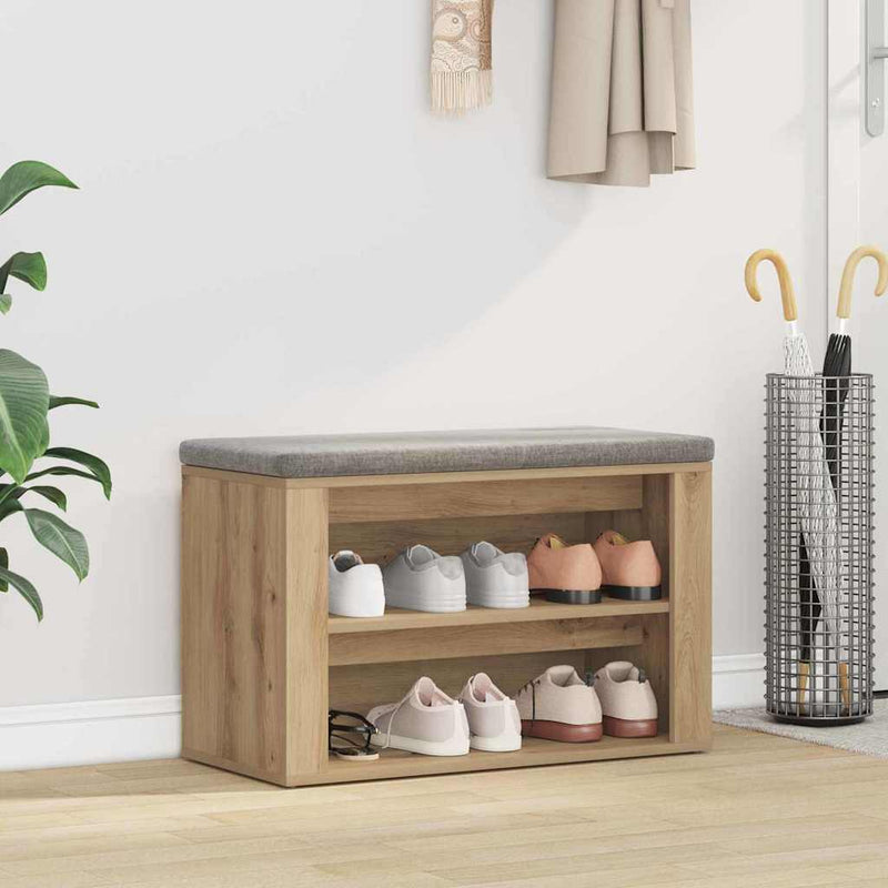 Load image into Gallery viewer, Vidaxl schoenenrek met plank artisanaal eikenkleurig 75 x 35 x 45 cm