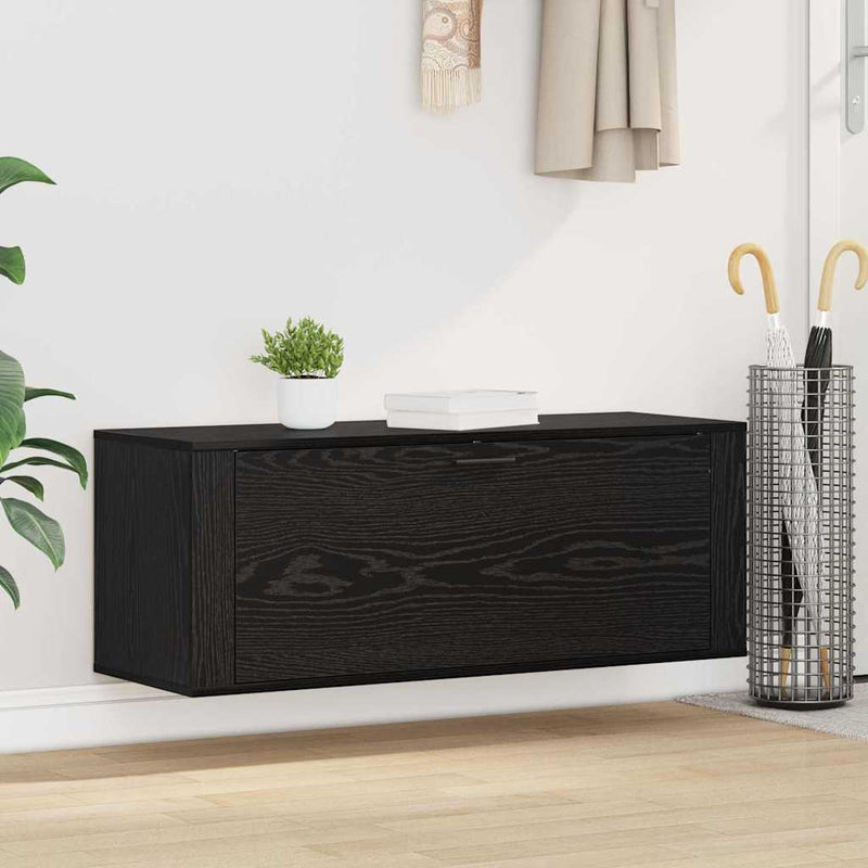 Load image into Gallery viewer, Vidaxl schoenenkast zwart eiken 100 x 35 x 38 cm bewerkt hout