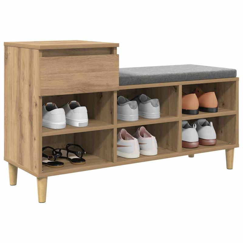 Load image into Gallery viewer, Vidaxl schoenenkast artisan eiken 102 x 36 x 60 cm bewerkt hout