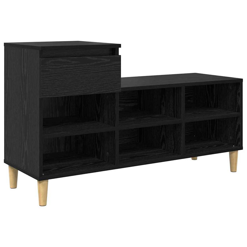 Load image into Gallery viewer, Vidaxl schoenenkast met lade zwart eiken 102 x 36 x 60 cm bewerkt hout