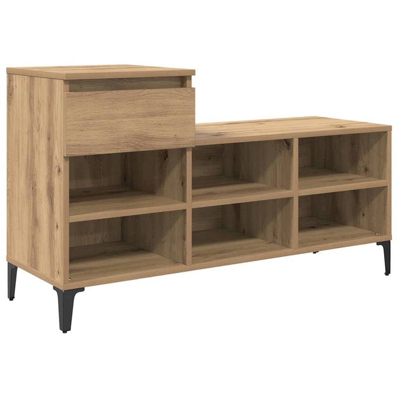 Load image into Gallery viewer, Vidaxl schoenenkast met lade artisanaal eikenkleurig 102 x 36 x 60 cm