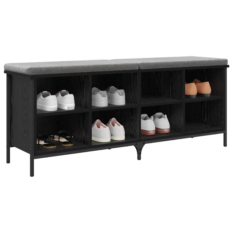 Load image into Gallery viewer, Vidaxl schoenenkast met plank met opslag zwart eiken 131 x 35 x 50 cm