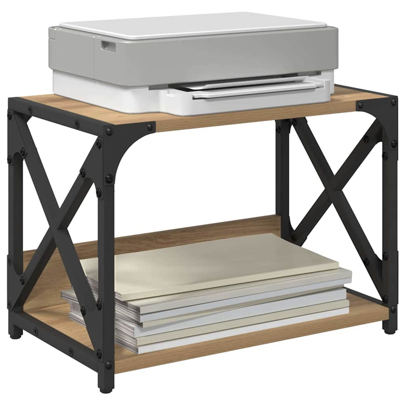 Load image into Gallery viewer, Vidaxl printerstand artisan eiken 44 x 26 x 31,5 cm bewerkt hout