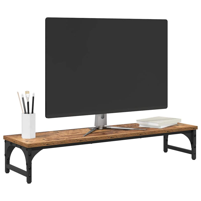 Load image into Gallery viewer, Vidaxl monitor stand oud hout 85 x 23 x 15,5 cm bewerkt hout