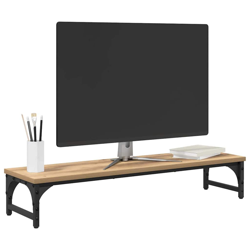 Load image into Gallery viewer, Vidaxl monitor stand artisan eiken 85 x 23 x 15,5 cm bewerkt hout