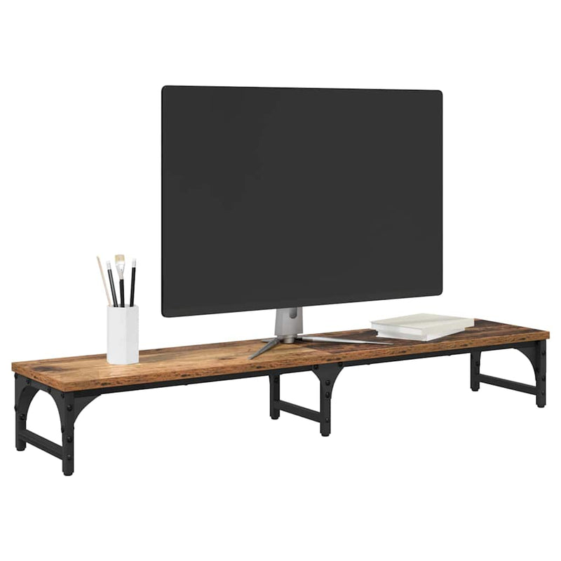 Load image into Gallery viewer, Vidaxl monitor stand oud hout 105 x 23 x 15,5 cm bewerkt hout