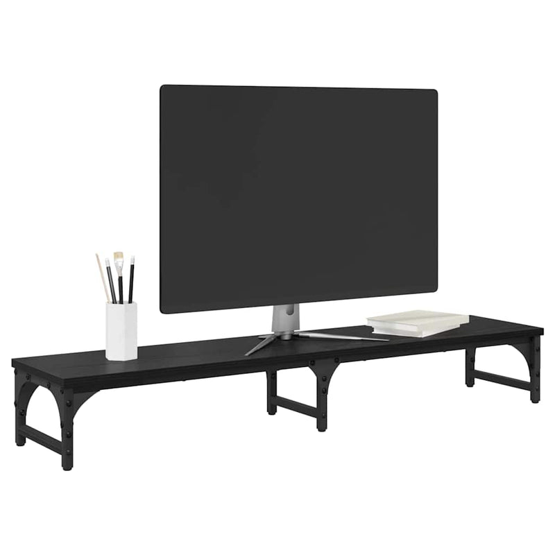 Load image into Gallery viewer, Vidaxl monitor stand zwart eiken 105 x 23 x 15,5 cm bewerkt hout