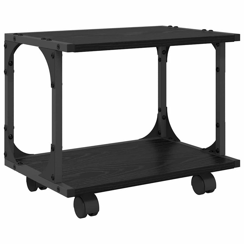 Load image into Gallery viewer, Vidaxl printerstand zwart eiken 41 x 28 x 33.5 cm bewerkt hout
