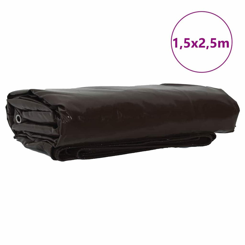 Load image into Gallery viewer, Vidaxl zeil 650g m² bruin 1,5 x 2,5 m canvas met pvc-coating