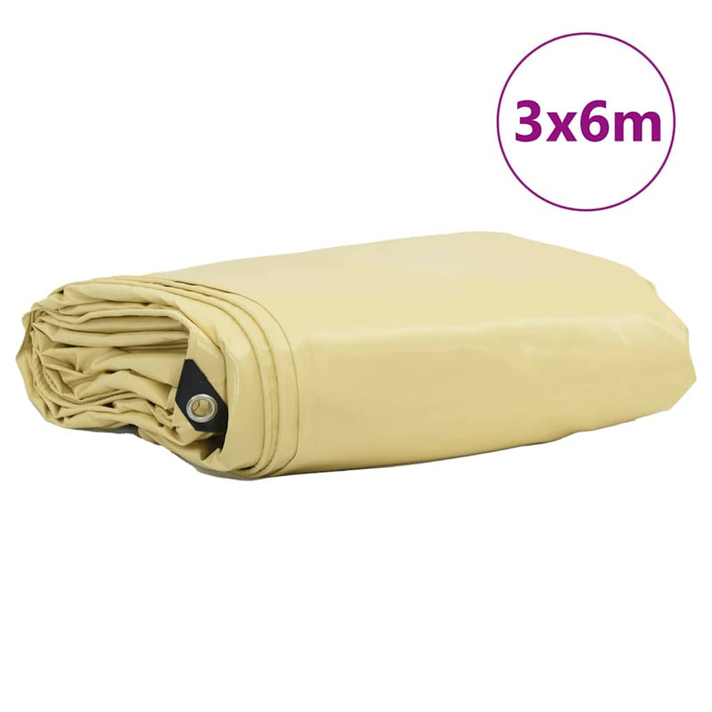 Load image into Gallery viewer, Vidaxl zeil 650g m² beige 3 x 6 m canvas met pvc-coating