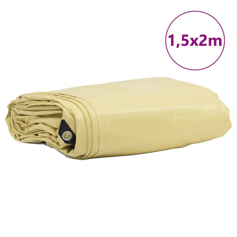 Load image into Gallery viewer, Vidaxl zeil 650g m² beige 1,5 x 2 m canvas met pvc-coating