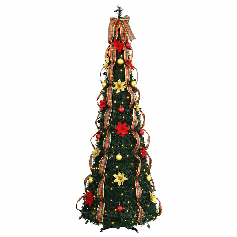 Load image into Gallery viewer, Vidaxl kunstkerstboom met 200 led met standaard groen 215 cm pvc