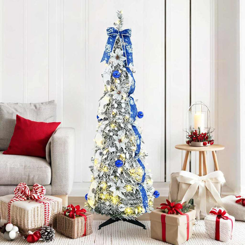 Load image into Gallery viewer, Vidaxl kunstkerstboom met 100 led met standaard wit 150 cm pvc