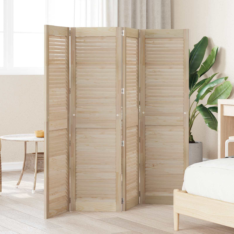 Load image into Gallery viewer, Vidaxl kastdeur 4 pcs naturel 140,5 x 2,1 x 39,5 cm massief grenenhout