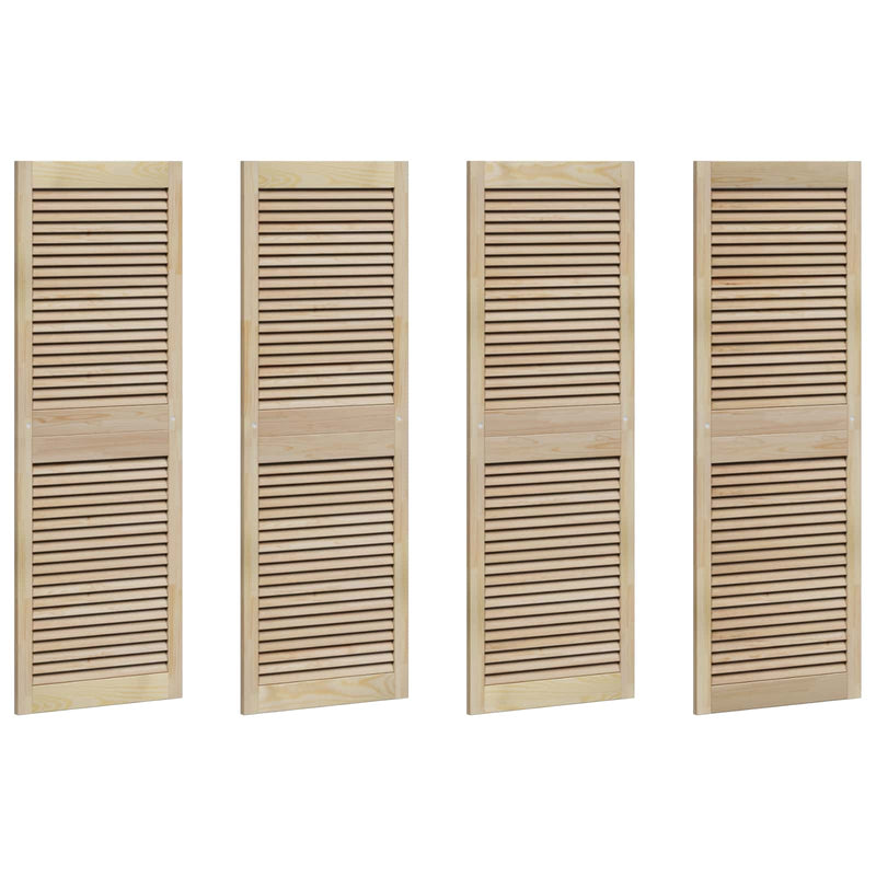 Load image into Gallery viewer, Vidaxl kastdeur 4 pcs naturel 140.5 x 2 x 59.5 cm massief grenenhout