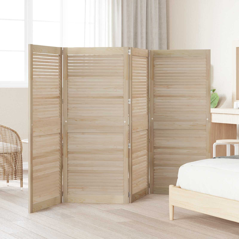 Load image into Gallery viewer, Vidaxl kastdeur 4 pcs naturel 140,5 x 2,1 x 59,5 cm massief grenenhout