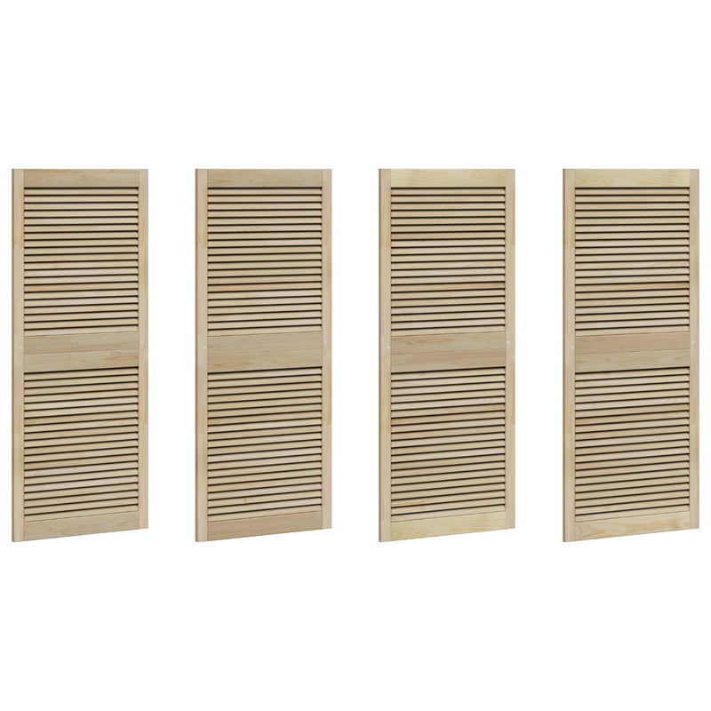 Load image into Gallery viewer, Vidaxl kastdeur 4 pcs naturel 140,5 x 2,1 x 59,5 cm massief grenenhout