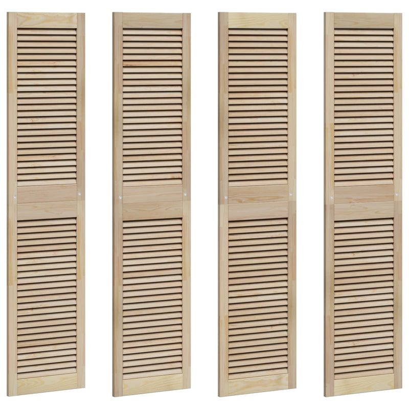 Load image into Gallery viewer, Vidaxl kastdeur 4 pcs naturel 170 x 2,1 x 39,5 cm massief grenenhout