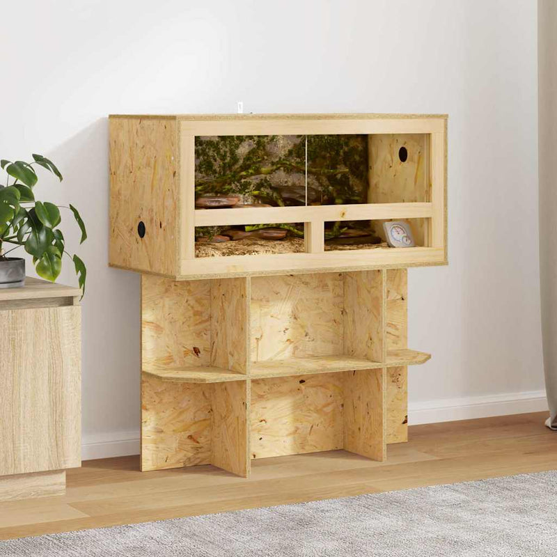 Load image into Gallery viewer, Vidaxl terrariumbasis met plank bruin 80 x 40 x 50 cm osb