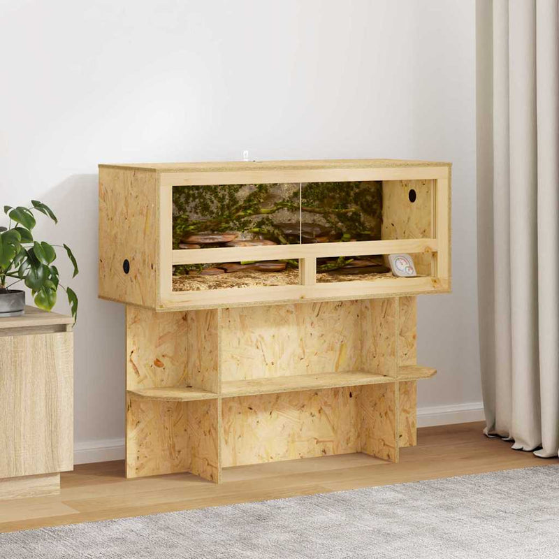 Load image into Gallery viewer, Vidaxl terrariumbasis met plank bruin 100 x 40 x 50 cm osb