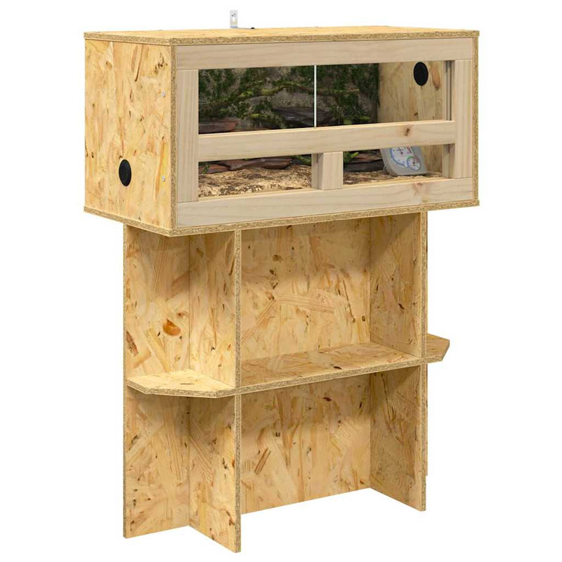 Load image into Gallery viewer, Vidaxl terrariumbasis met plank bruin 60 x 30 x 50 cm osb