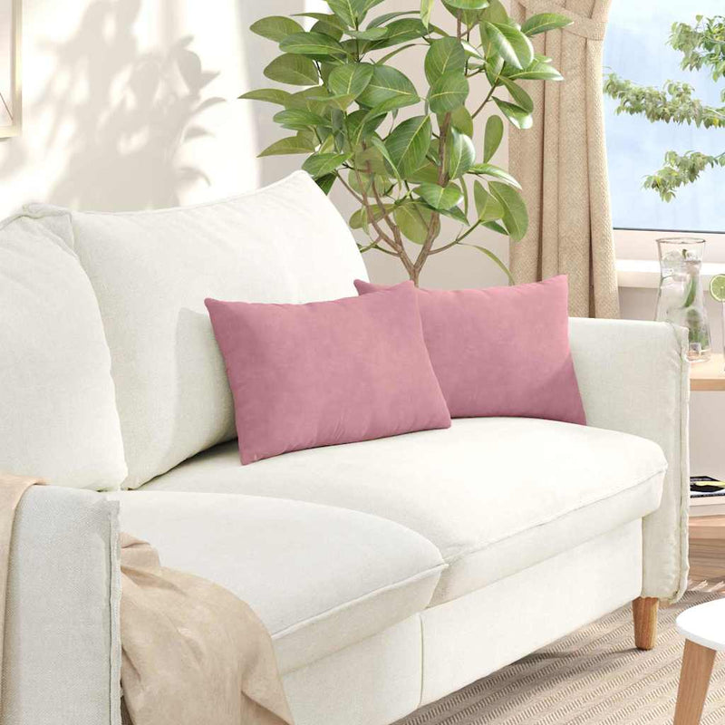 Load image into Gallery viewer, Vidaxl sofa kussens 2 stuks roze 50 x 30 cm cordstof