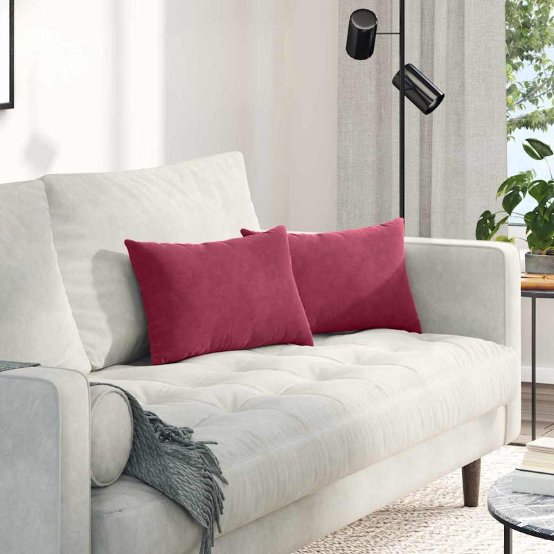 Load image into Gallery viewer, Vidaxl sofa kussens 2 stuks wijnrood 50 x 30 cm cordstof